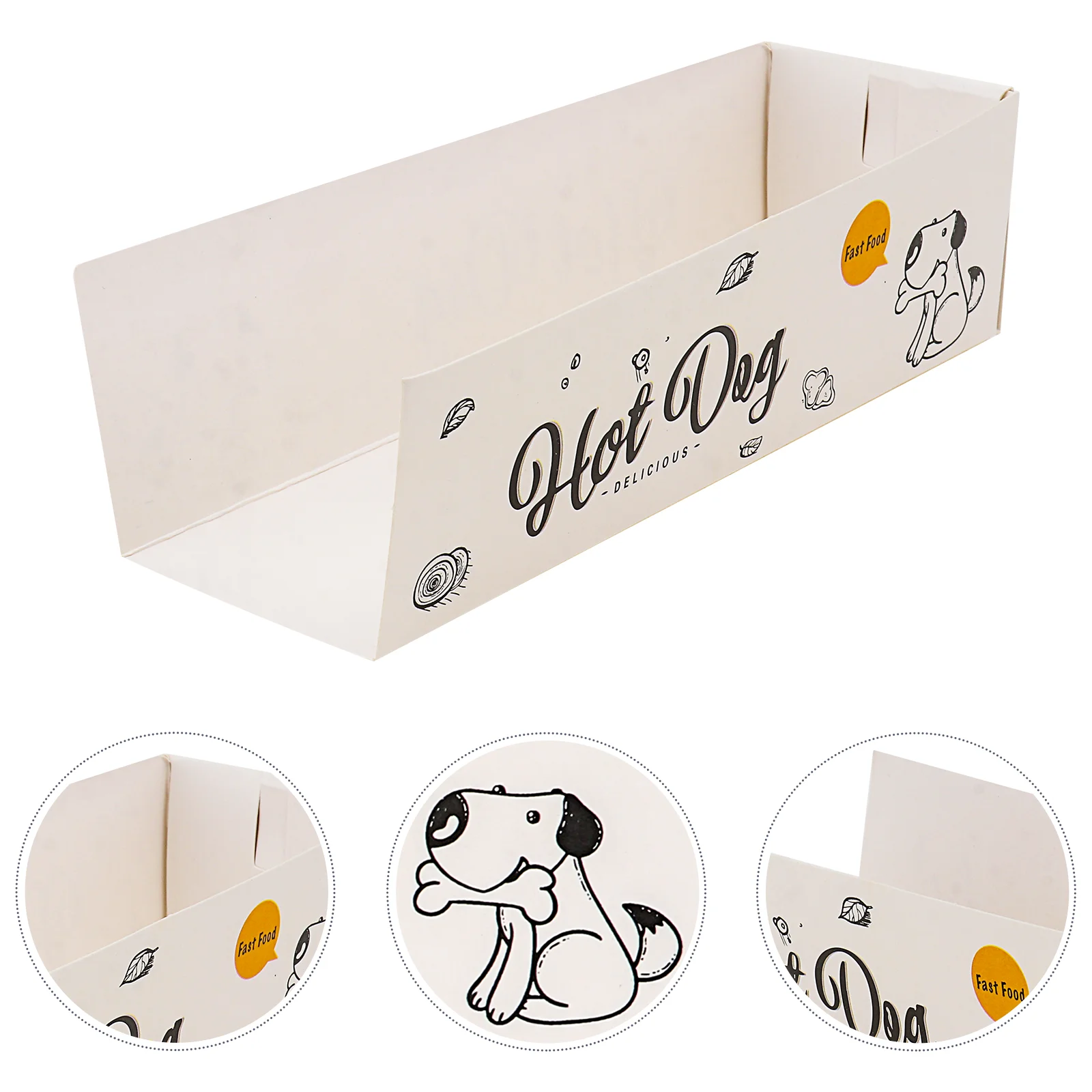 

100 Pcs of Paper Snack Box Hot Dog Packing Box Hot Dog Trays Holder Grease Resistant Food Containers Snack Wrapping Container