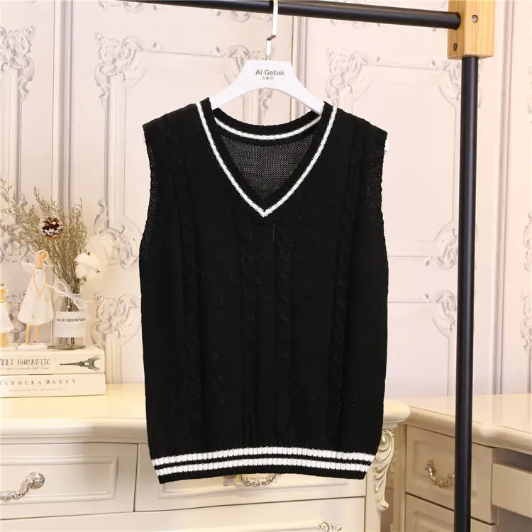 Женский свитер жилет пуловер осенне-зимние свободные свитера с V-образным