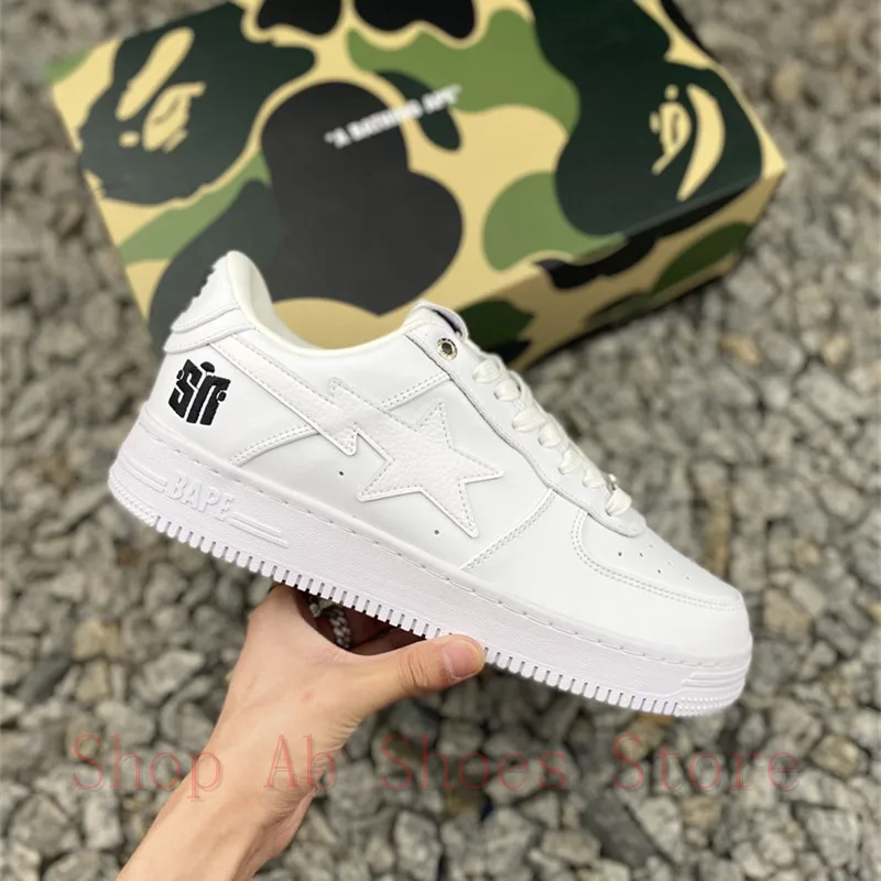 Fashion Casual Shoes A Bathing Ape Sport Sneakers Skateboarding Shoes Unisex Running Shoes Air Max White Color Shoes Size:36-45