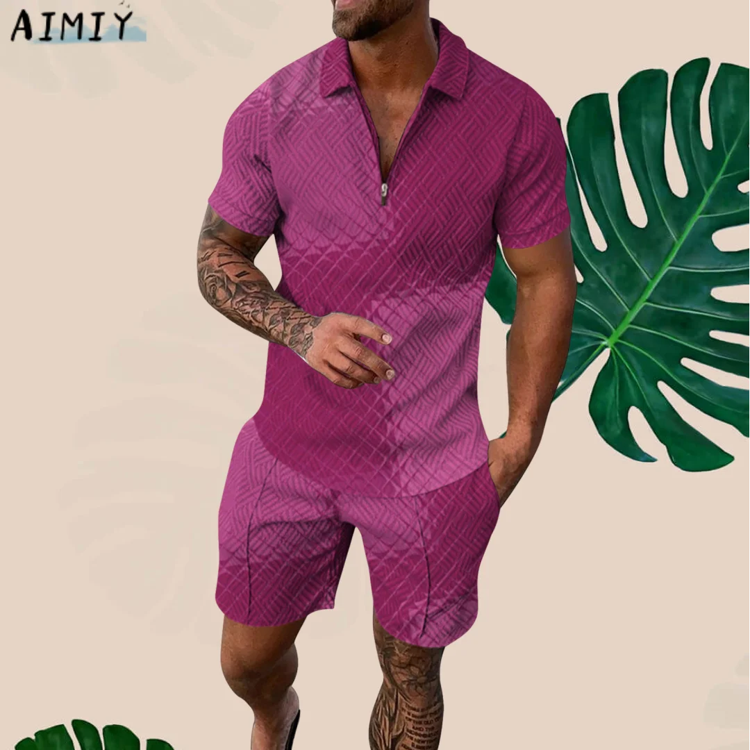 2023 Summer Men Polo Sets Tracksuits Sport 3d Print Oversized Short Sleeve T-Shirt Shorts Men's Clothing Gym Sportswear Clothes