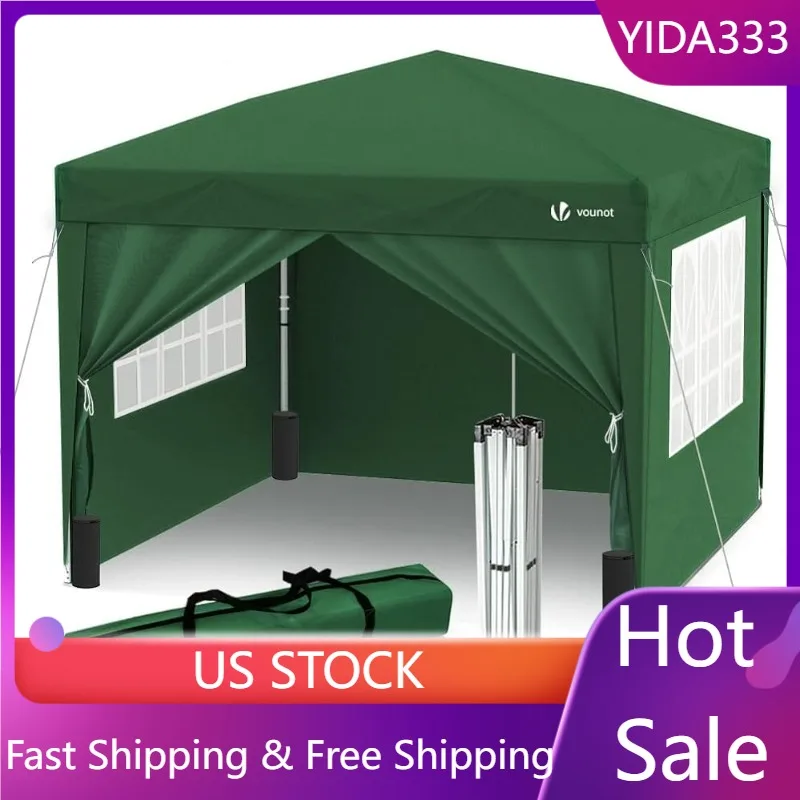 

Палатка-беседка 10*10 футов, палатка-навес для вечеринок с боками, 4 весовых сумки и сумка для переноски, шатер, внешняя, зеленая