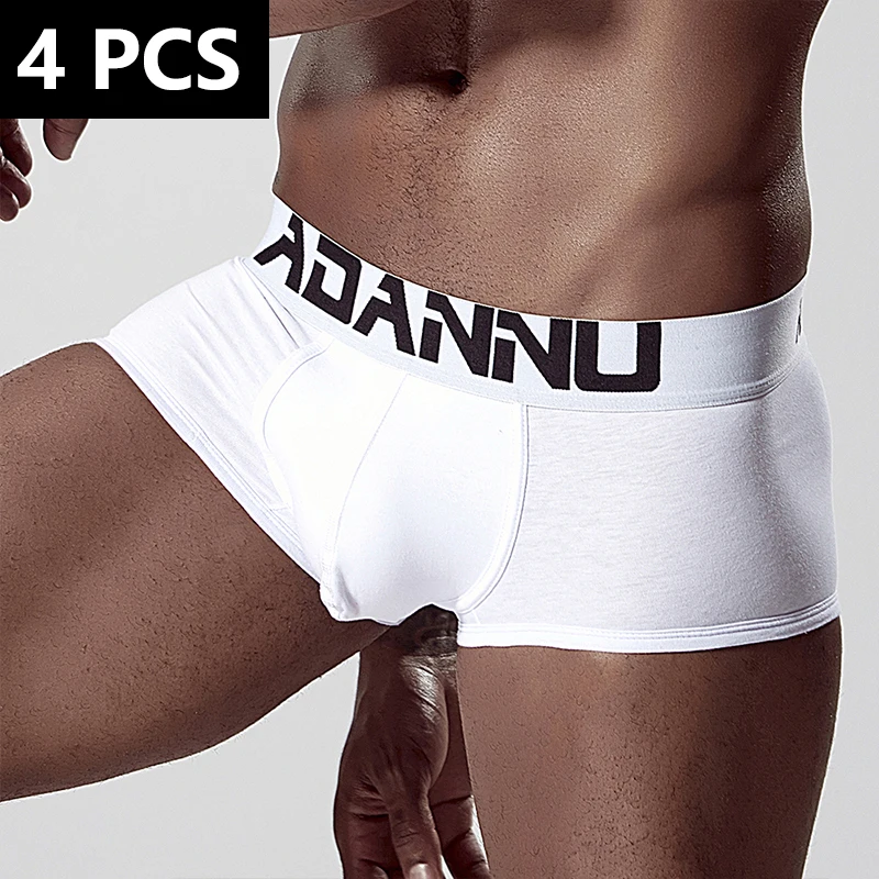 

4PCS/Lot Soft Multi Colors Men's Cotton Boxers Underwear Sexy Breathable Boxer Brief Underwear For Men