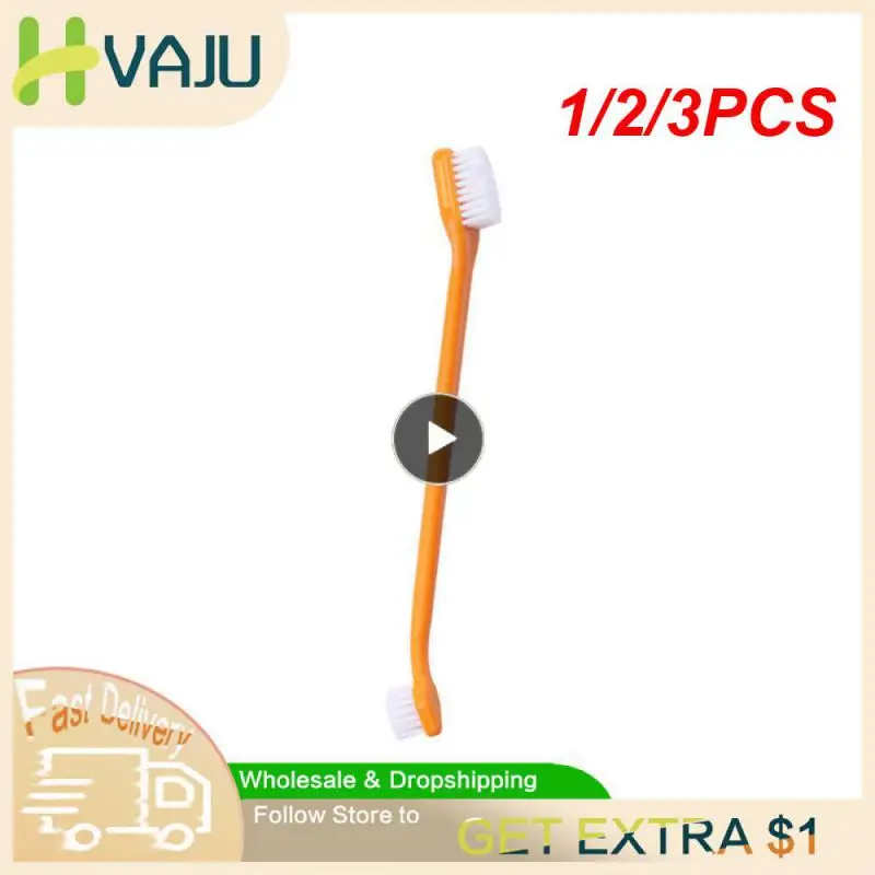 

1/2/3PCS Dog Toothbrush Double-headed Cat Tooth Multi-angle Cleaning Tool Massage Care Tooth Finger Brush for Dog Cat Pet