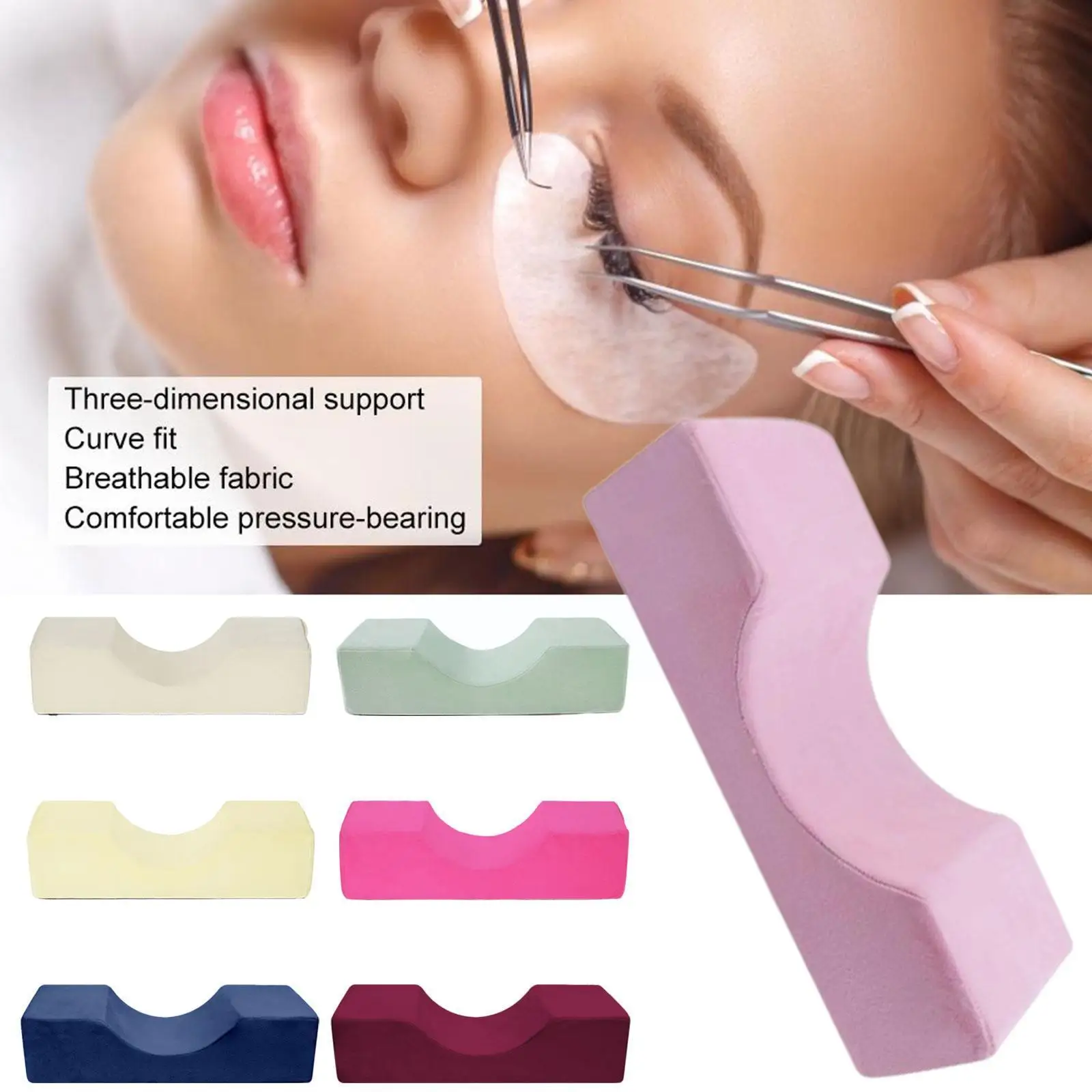 Подушка для наращивания ресниц, мягкая подушка для наращивания ресниц, карманная подушка для ресниц с поддержкой шеи и эффектом Памяти, пена R7I1