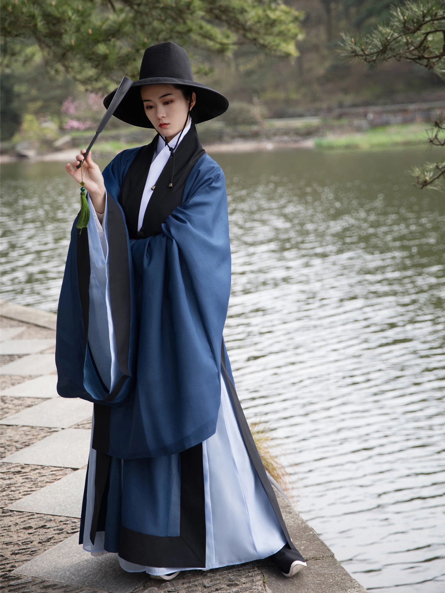 Ханфу Традиционный китайский костюм Мин Мужской кунг-фу Тай Чи Халат Костюм