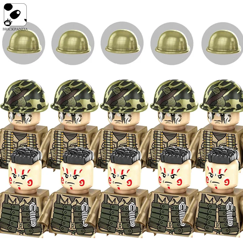 

WW2 Military U.S. Army Infantry Soldiers Figures Building Blocks Police SWAT Helmet Mini Bricks Educational Toys Gifts For Kid
