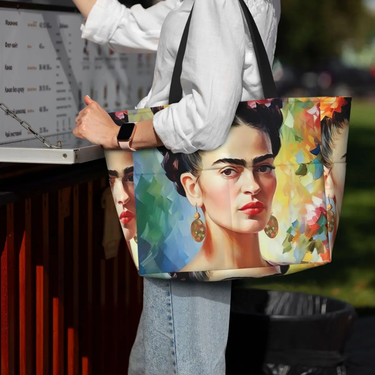 Фото Пляжная сумка-тоут Frida Kahlo, спортивная сумка для спортзала и йоги, большая сумка-тоут, женская дорожная сумка, сумка для фитнеса №5