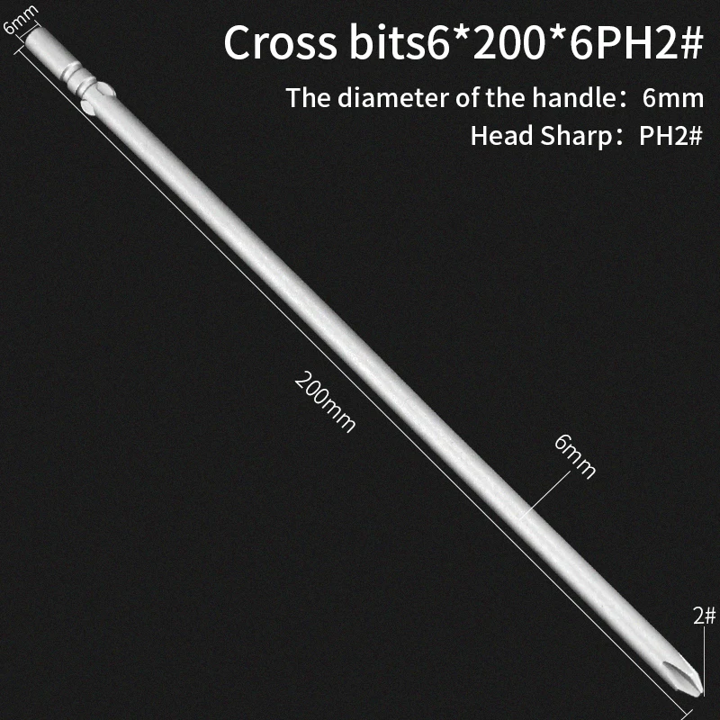 

802 6 мм круглая ручка отвертка сверло Высокая магнитность PH00 PH0 PH1 PH2 крестовая отвертка