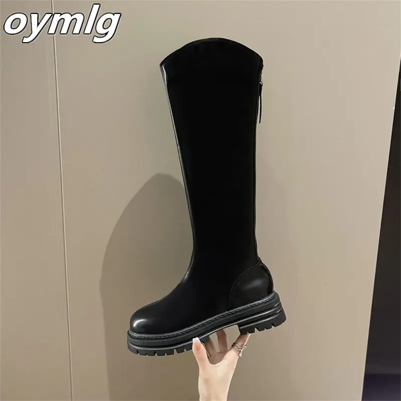 High boots but knee-high women's 2022 autumn and winter new cigarette boots fashion all-match thin thick-soled boots women