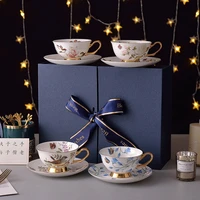 beautiful english coffee cups and saucers aftermoon tea bone china latte couple cups set gift kahve kupasi kitchen coffeeware