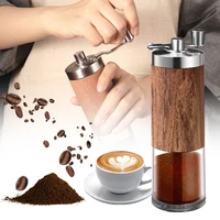 manual coffee grinder folding handle adjustable settings stainless steel with ceramic burr portable coffee bean grinder mill
