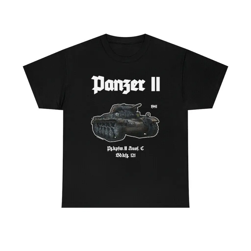 

Panzer II Version 1 WWII Tank T-Shirt German Army Military Tee Shirt Men's 100% Cotton Casual T-shirts Loose Top Size S-3XL