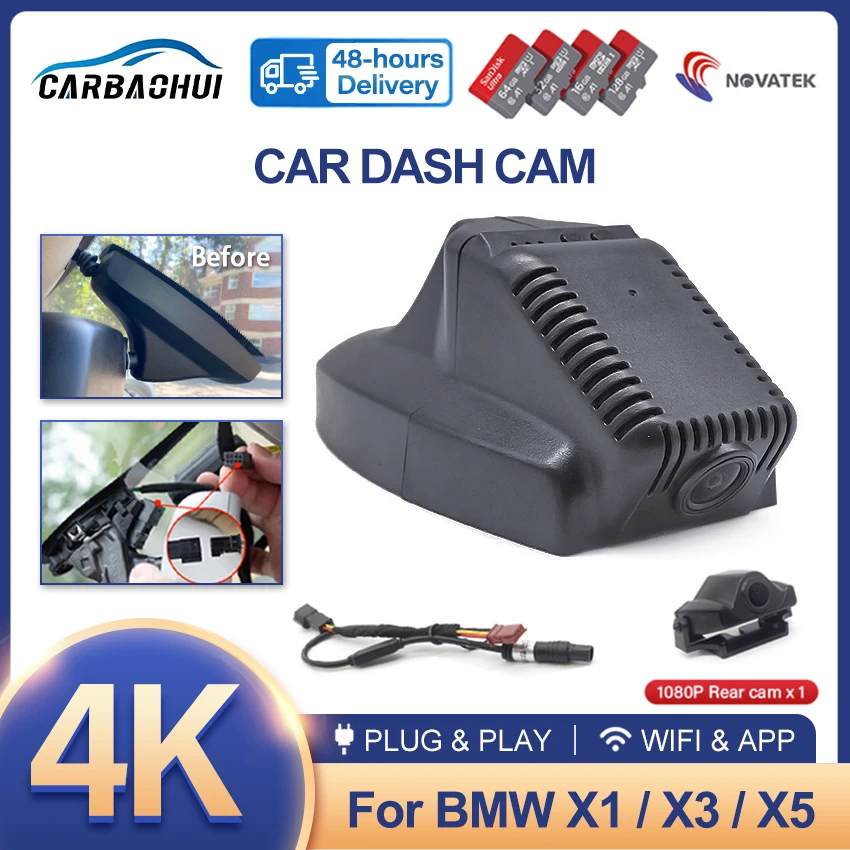 

4k Easy install Car DVR Video Recorder Dash For BMW X1 X3 X5 3 Series 320i E46 E90 E91 E92 E30 530i E60 F10 E39 E34 E36 E84 E70