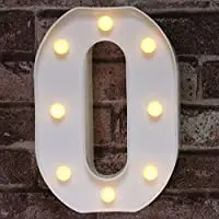 

Decorative Led Light Up Number Letters, White Plastic Marquee Number Lights Sign Party Wedding Decor Battery Operated Number (0)