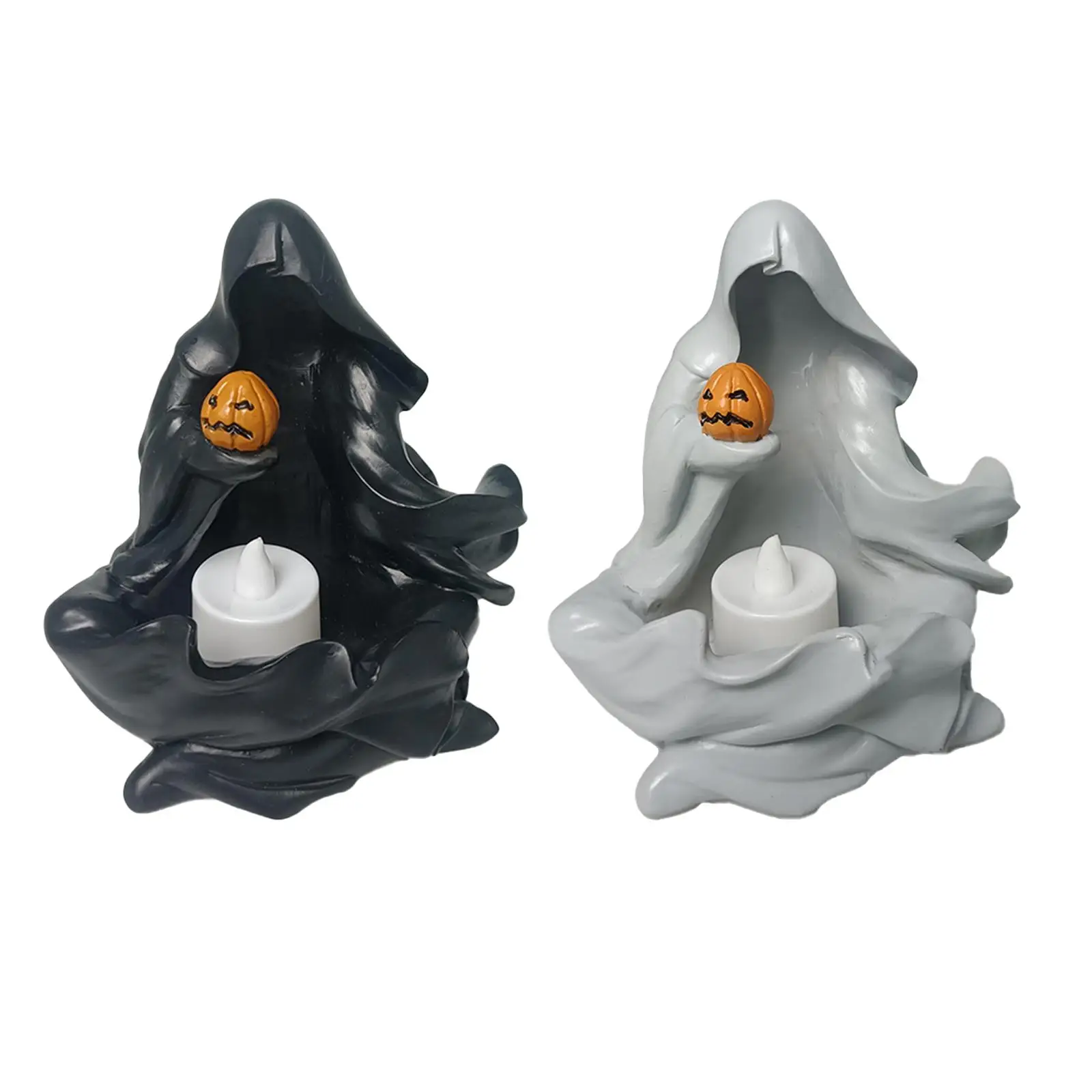 

Occult Witch Pumpkin Light Statue Halloween Decoration Modern Night Lamp Ornaments for Entrance Tabletop Living Room Indoor Home