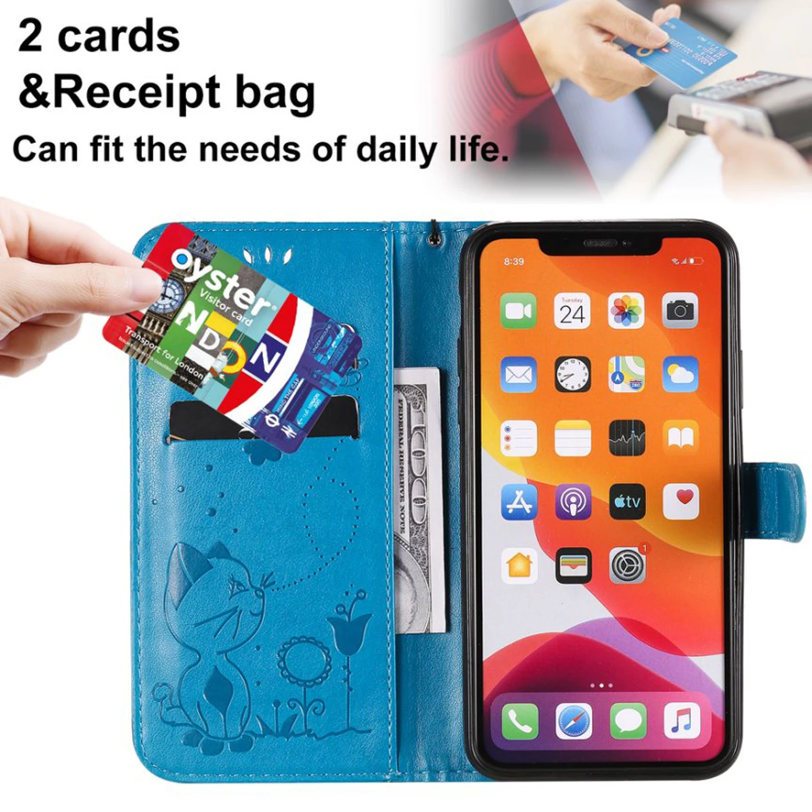 Фото Кожаный чехол-кошелек для Huawei Honor P Smart Z, Y90, Nova Y70 Plus, Y9, Y7, Y6, Y5 Prime, P9, P8, Play 60, 9T, 7, 30, Magic 7, 6, 5, 4 Pro, Lite №4