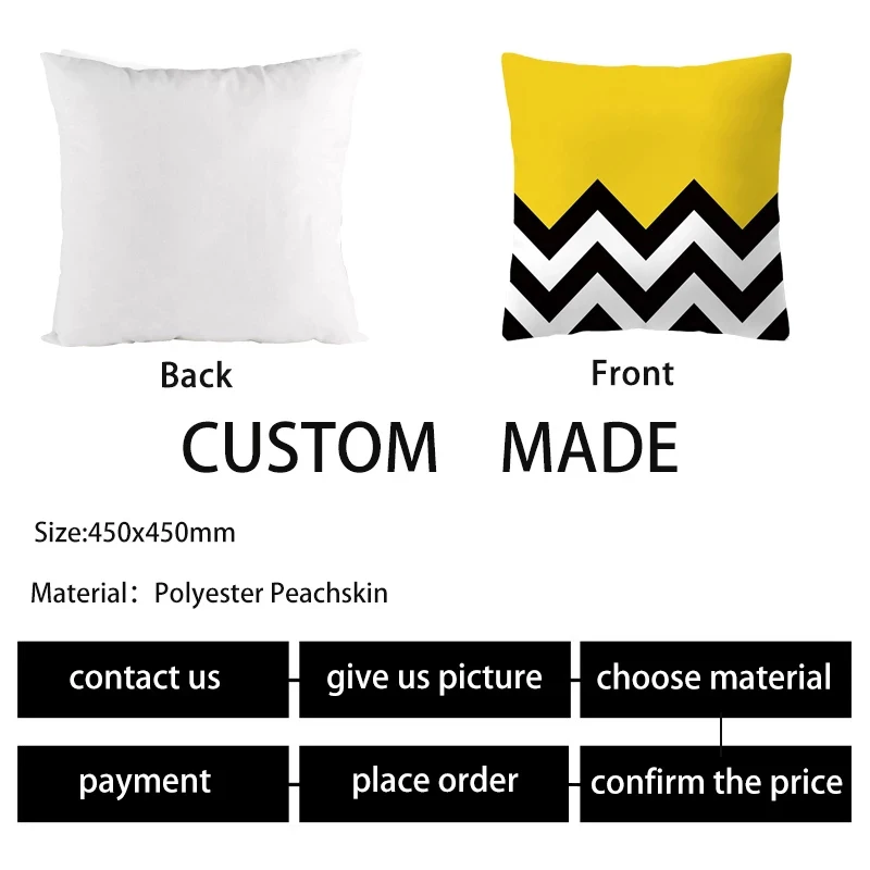 45x45 см наволочка желтого цвета с геометрическим рисунком в стиле пэчворк