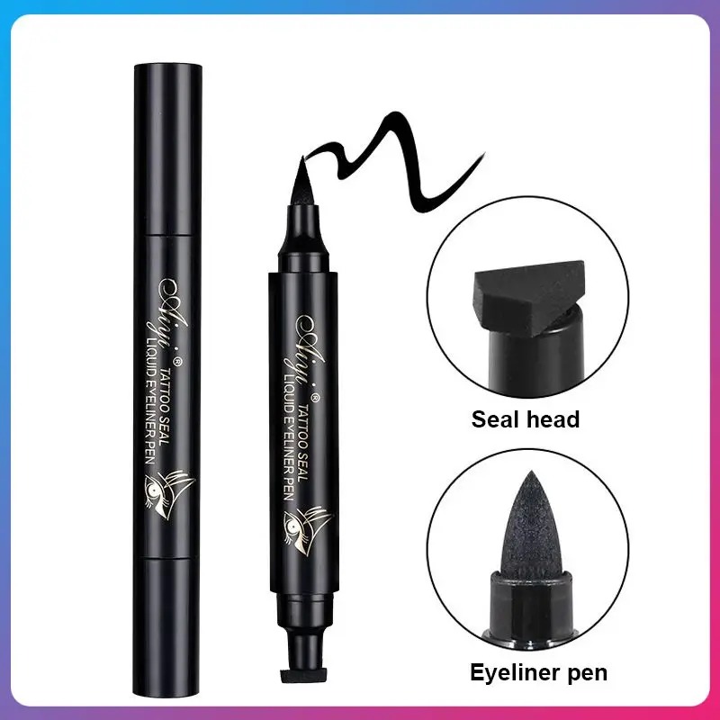 

2 In1 Eyeliner Stamp Liquid Eyeliner Pencil Makeup Stamps Seal Pen Stamp Eyeliner Pencil Waterproof Quick Dry Eyeliner TSLM1