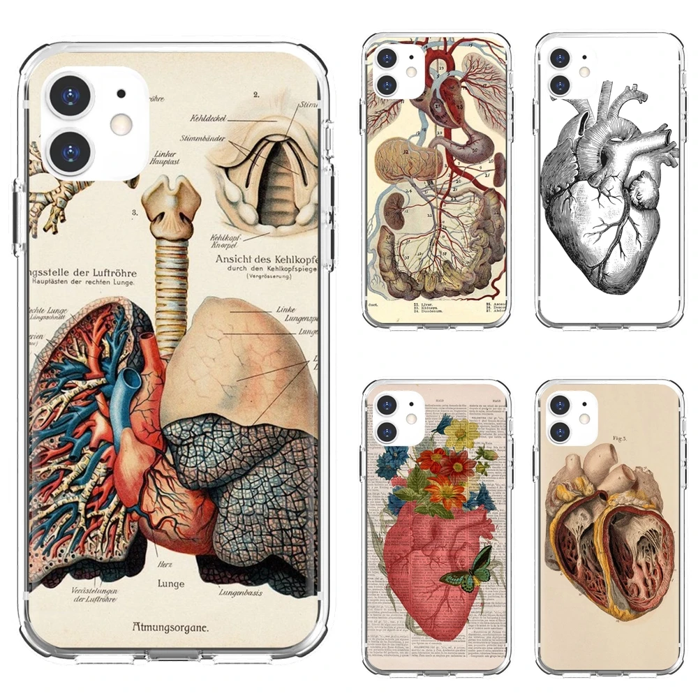 Винтажный медицинский анатомический сердечный рисунок для Samsung Galaxy S10 S10E S20 FE S21 S30