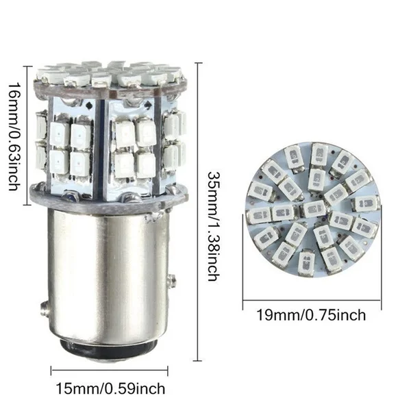 Красный 1157 Bay15d 50Smd 1206 6000K 5W 12V Светодиодный фонарь заднего хода автомобиля