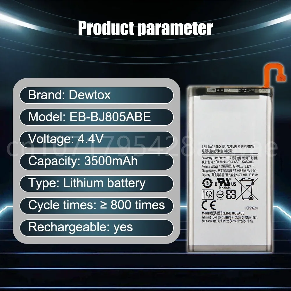 Оригинальный аккумулятор EB-BJ805ABE 3500 мАч для Samsung Galaxy A6 Plus + SM-A605F A605G A6050 A605K A605FN A605GN