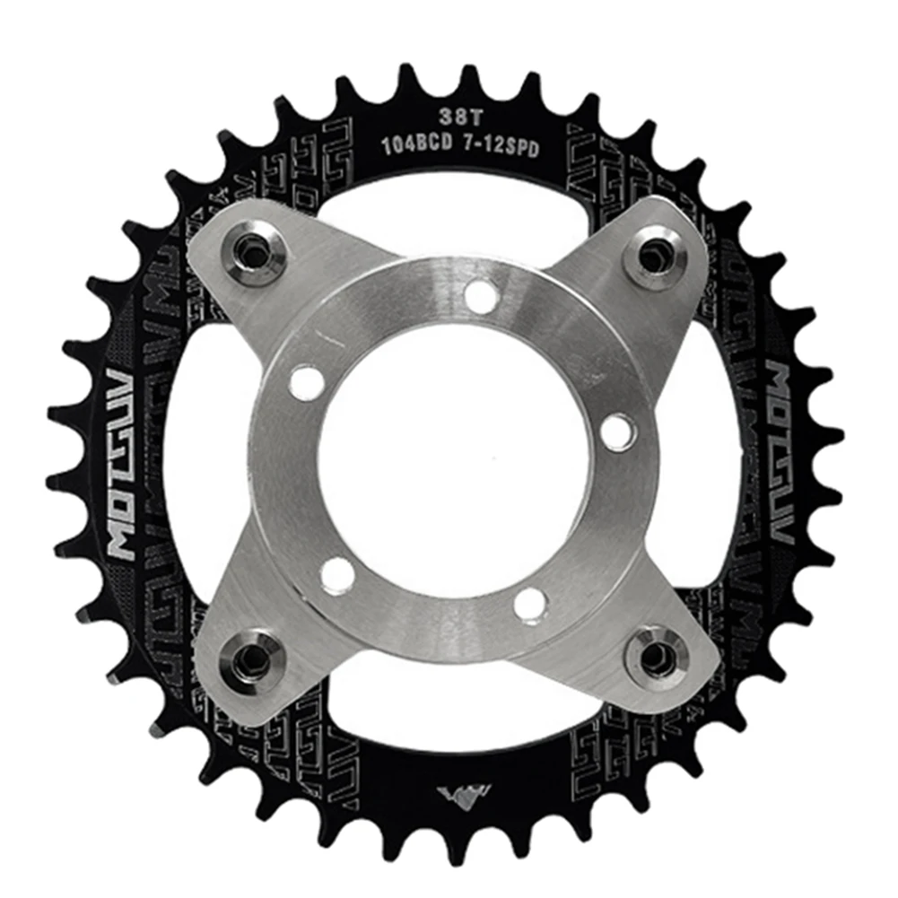

Комплект адаптеров коленчатого вала MOTSUV 104BCD 38T для мотора среднего привода Bafang BBS01 BBS02, черные запчасти для велосипеда