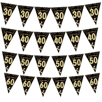 1 set of 182130405060 flag paper banners birthday party decorations birthday anniversary party favors tent fabric flags