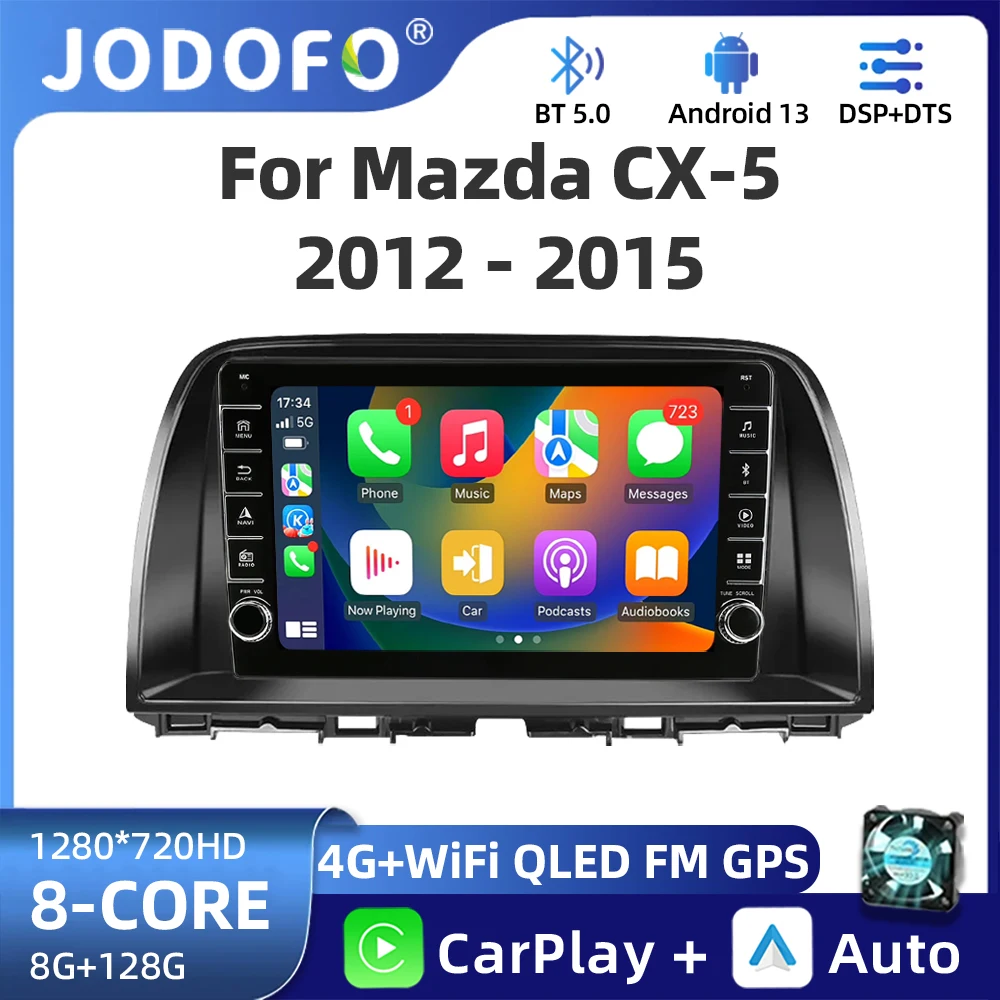 Автомобильный радиоприемник Jodofo 2din Android 12 для Mazda CX5 CX-5 CX 5 2012-2015 мультимедийный