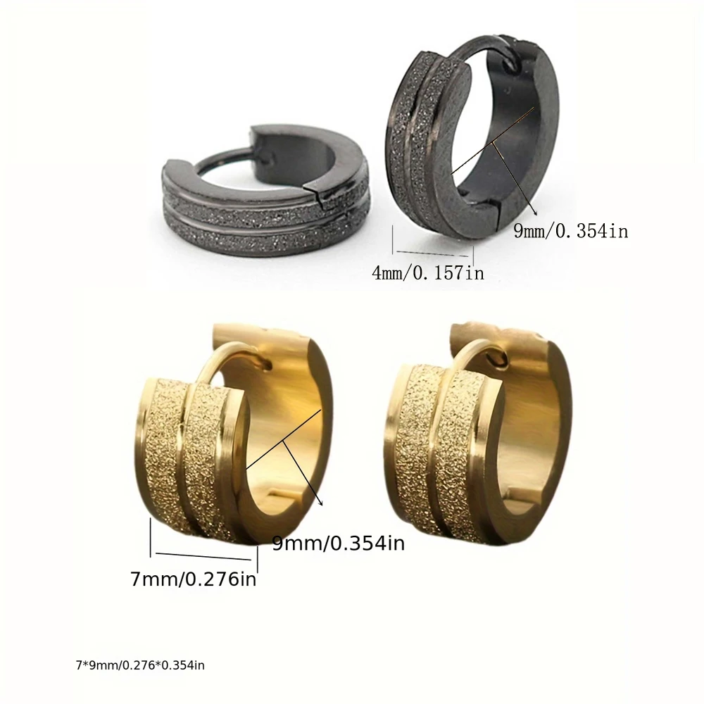 2 шт. новые матовые серьги-кольца из нержавеющей стали маленькие круглые для