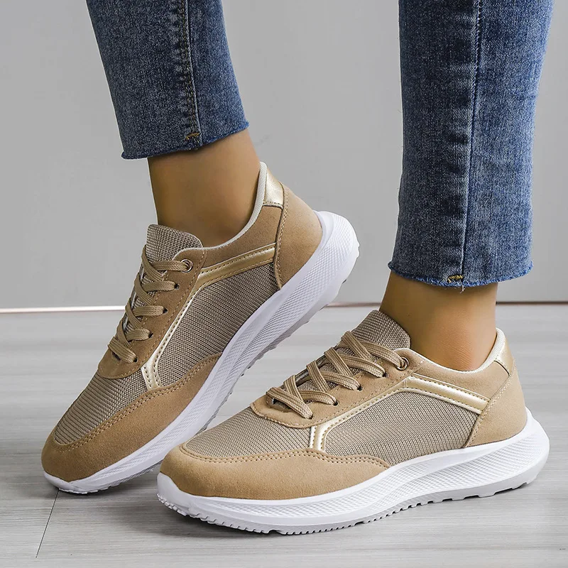 

2023 New Women Sport Shoes Fashion Sneakers Spring Lace Up Casual Vulcanized Shoes Home Outdoor Walking Running Ladies Loafers