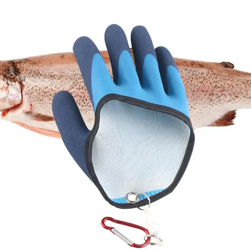 

Anti-Bite Gloves Non-slip Catfish Gloves Waterproof Puncture Resistant PE Wire Magnetic Hooks Fisherman Pratical Catch Mittens