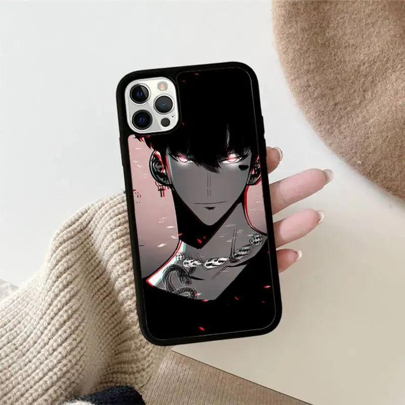 Solo Leveling Phone Case Silicone PC+TPU Case for iPhone 11 12 13 Pro Max 8 7 6 Plus X SE XR Hard Fundas