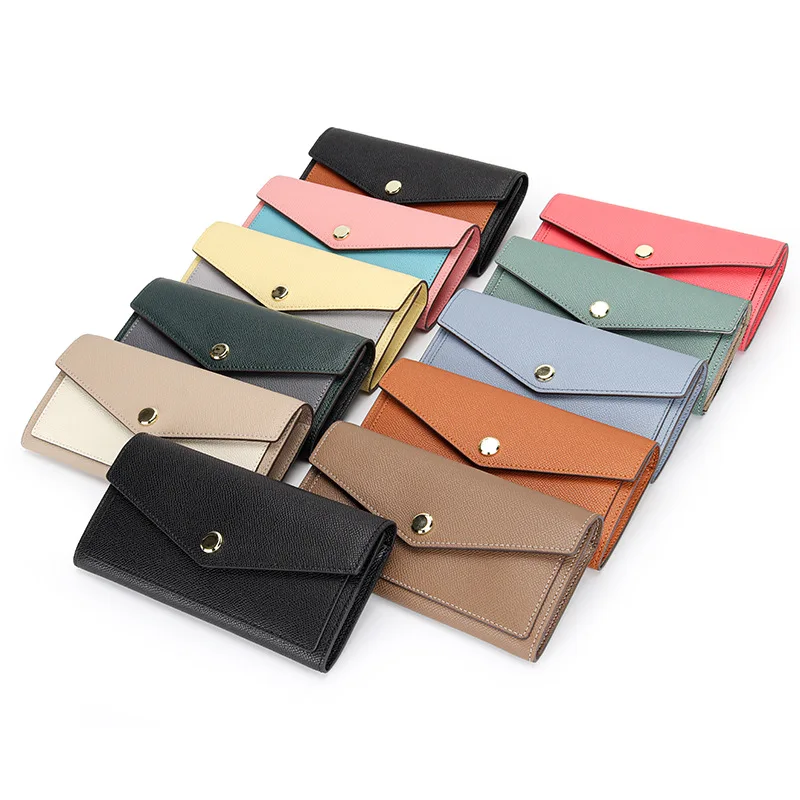 

New Fashion Genuine Leather Women Long Wallet Female Purses Coin Purse Card Holder Cowhide Wallets Ladies Clutch Money Bag