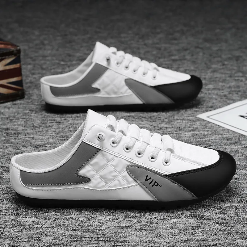 Кроссовки мужские с закрытым носком дышащие лоферы мягкая подошва удобная