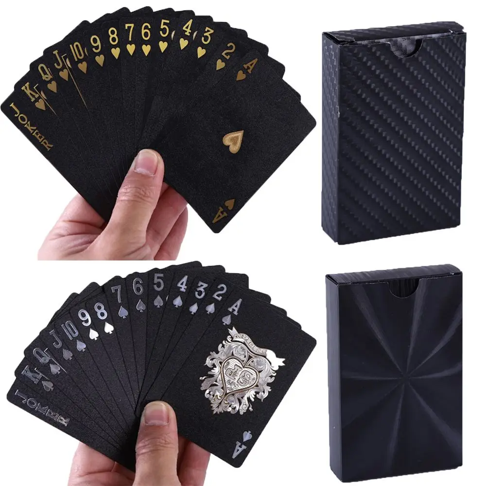 

1 шт. 100% Пластиковые черные покерные водонепроницаемые цветные печатные карты настольная игра казино игральные карты Таро роскошные подаро...