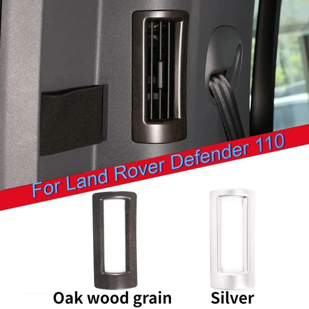 

For Land Rover Defender 110 2020-2023 ABS Chrome/Oak wood grain C-pillar air conditioning Air Outlet Frame Trim Car Accessories