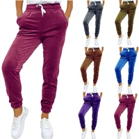 spring and autumn all match womens pants with elastic straps breathable casual sports pants trousers female lady