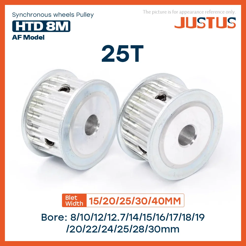 HTD 8 M синхронный шкив 25 зубьев отверстие 8-30 мм шаг ширина слота 16/21/27/32/42 для