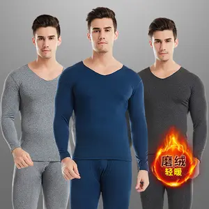 Winter men's non-marking thermal Men's Underwears suit cationic skin-friendly comfortable quick-heat in USA (United States)