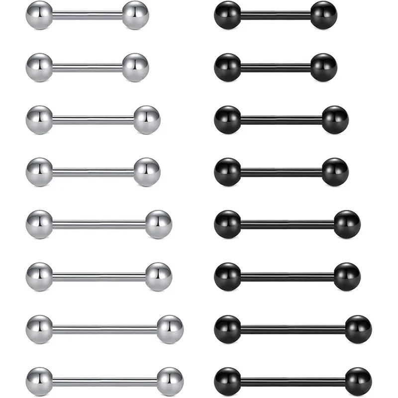Прямые кольца для пирсинга 12 мм 14 16 18 4 шт
