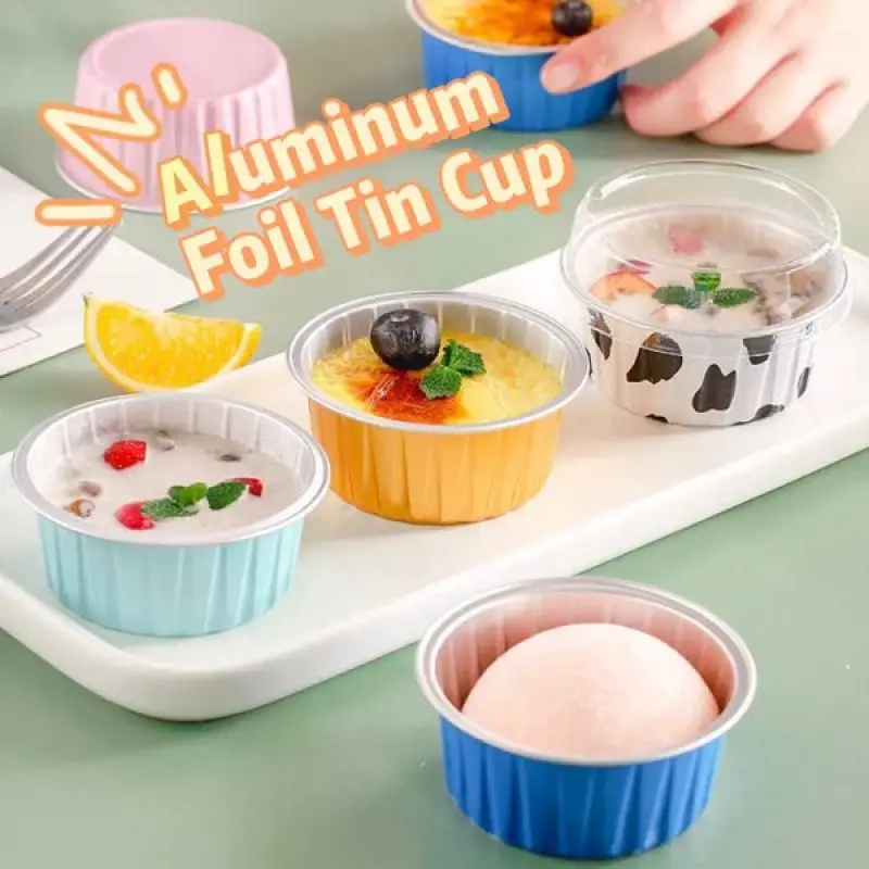 

Reusable Disposable Aluminum Foil Tin Cup Aluminum Foil Cupcake Paper Cupcake Liner Baking Cups Muffin Cupcake Paper Cups Pastry
