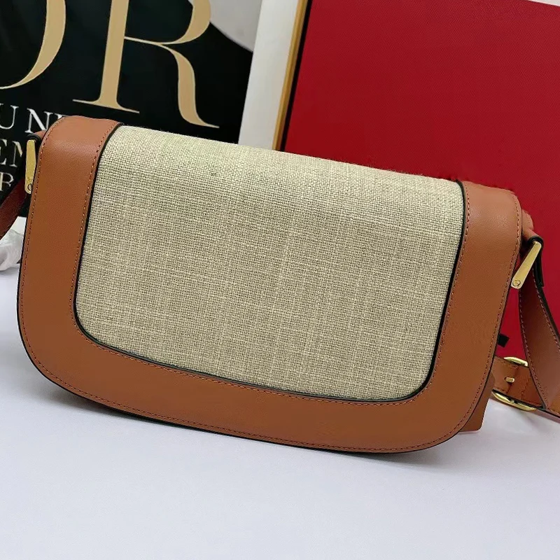 

Show style retro contrast metal letter flip cowhide shoulder bag Women's organ bag Fashion large capacity messenger bag