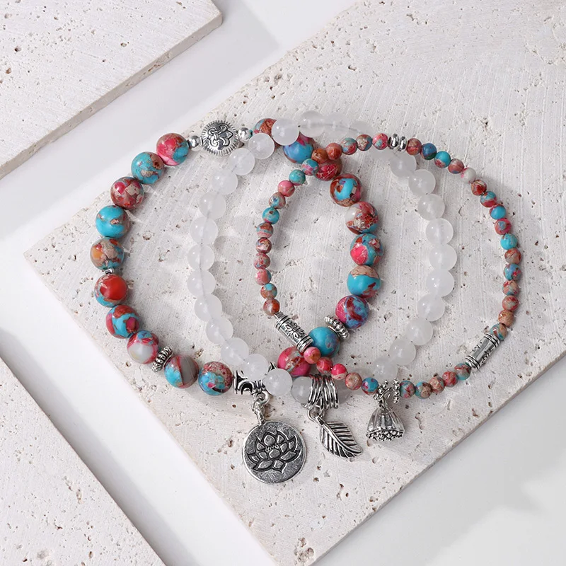 3 шт./компл. многослойный браслет в богемном стиле браслеты с камнями и бусинами