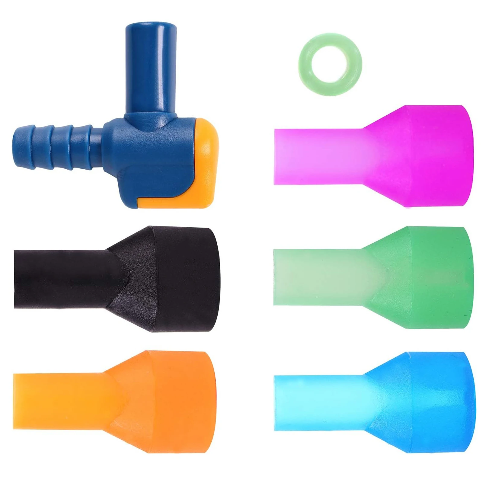 

7PCS Hydration Drink Pack Mouthpieces Bite Valve Replacement With On Off Switch For Camping Backpacking Water Bag Suction Nozzle