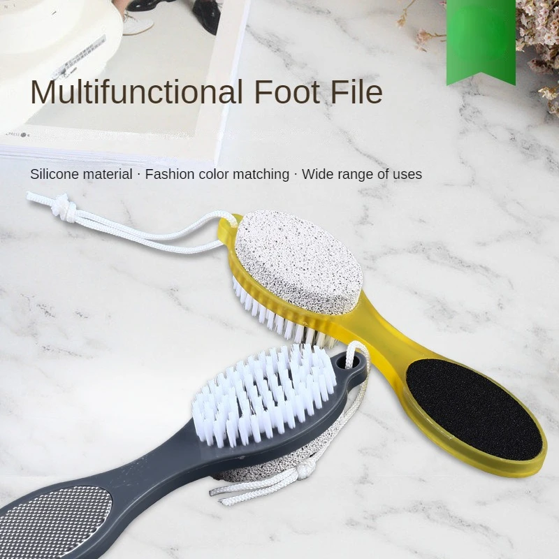 

1pc Foot Care Tool 4in1 Pumice Stone Dead Skin Remover Peeling Brush Pedicure Grinding Tool