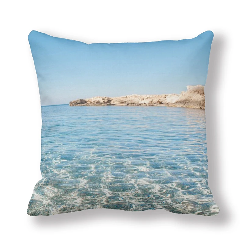 

Beach Seaside Cushion Cover Suede Nap Throw Pillow Covers Decorative Pillowcase for Sofa Bed Living Room Bedroom Decoration