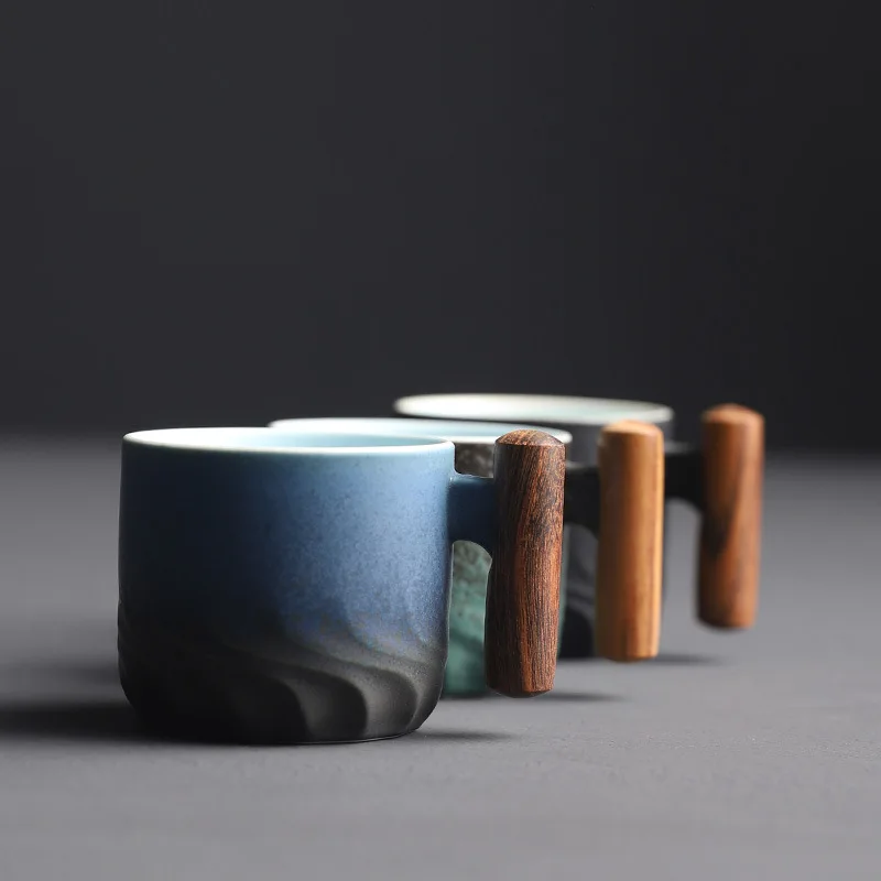 

70ml Wooden Handle Espresso Teacup Coffee Cup Porcelain Coffee Mug Ceramic Cute Coffee Mugs and Cups Cup Set Mugs Coffee Cups