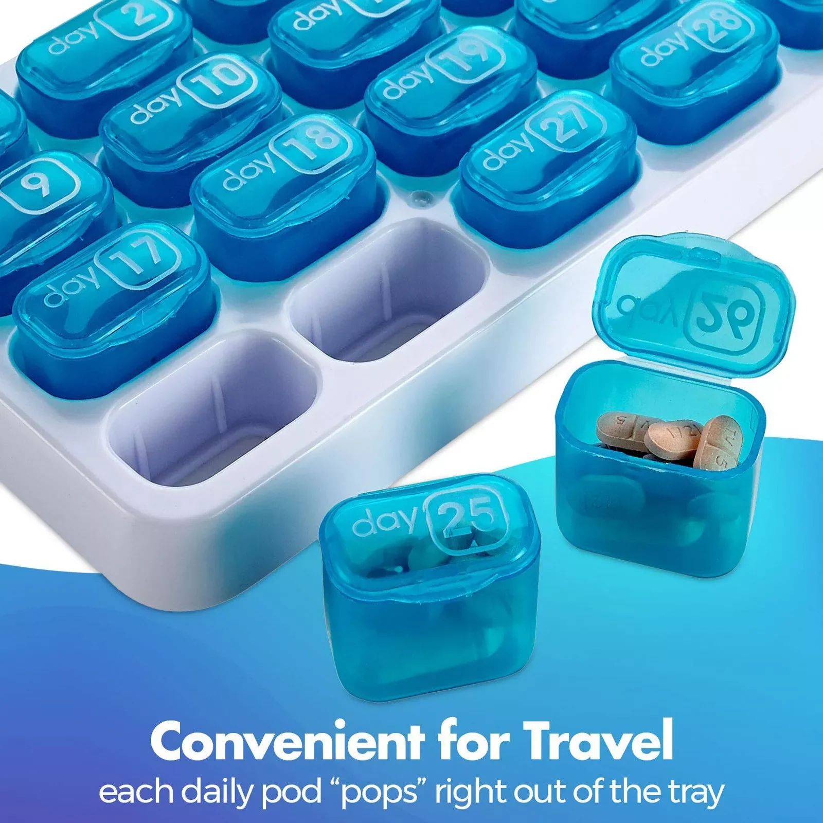 

Grids Pill Box Case Container Organizer Travel Pill Case Storage Box One Month Pill Medicine Dispenser Tablet Holder Storage