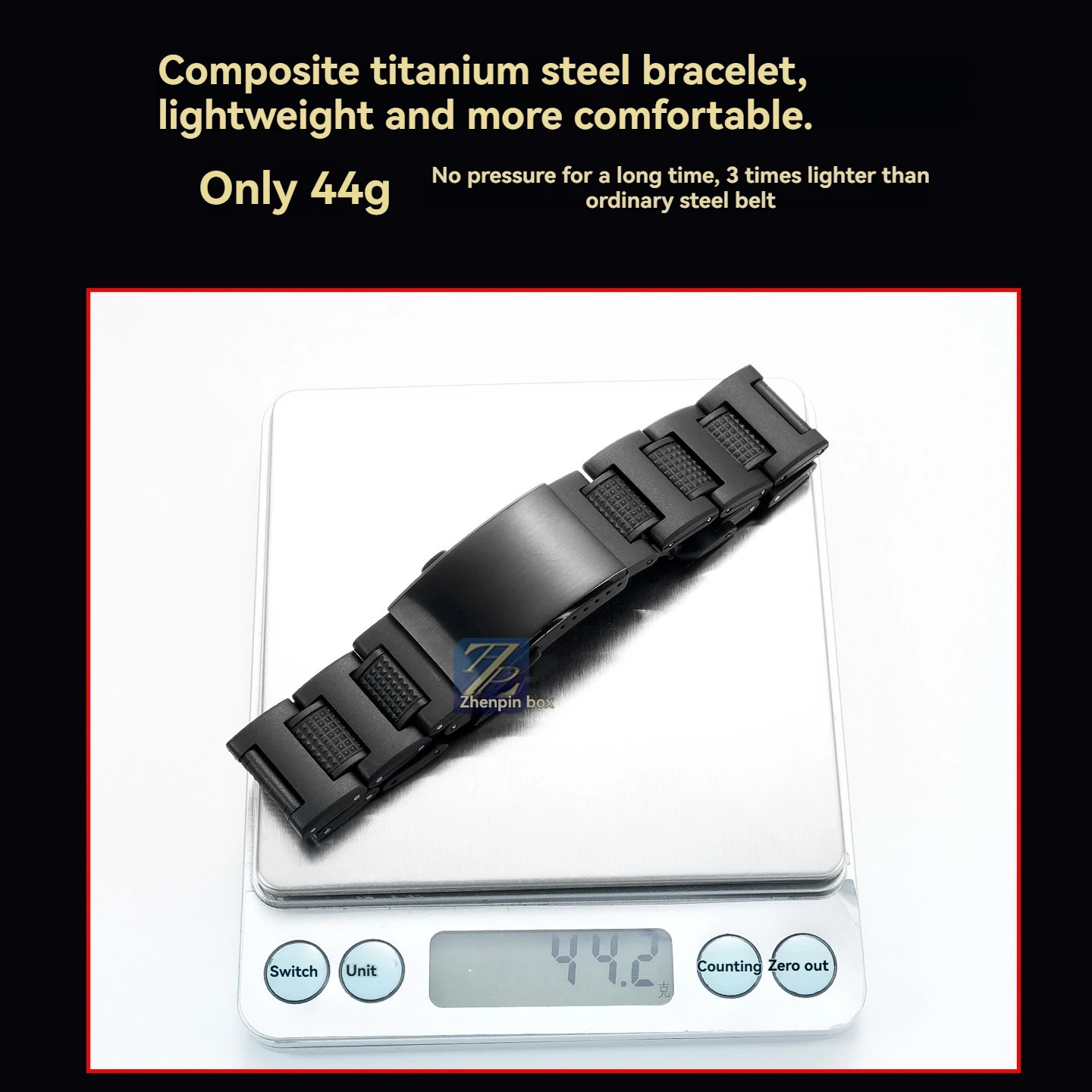 Фото Удлиненный легкий пластиково-стальной ремешок Big Wrist с адаптером для мужских часов Casio G-Shock GBD-H1000 3475, аксессуары для браслетов №2