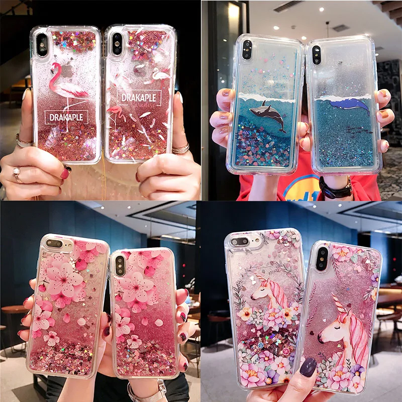 unicorn quicksand phone case for xiaomi redmi 9a 9c 8a 7a tpu cases liquid cover for redmi note 10s 9s 8t 9t 10 9 8 pro 7 6 5 4 free global shipping